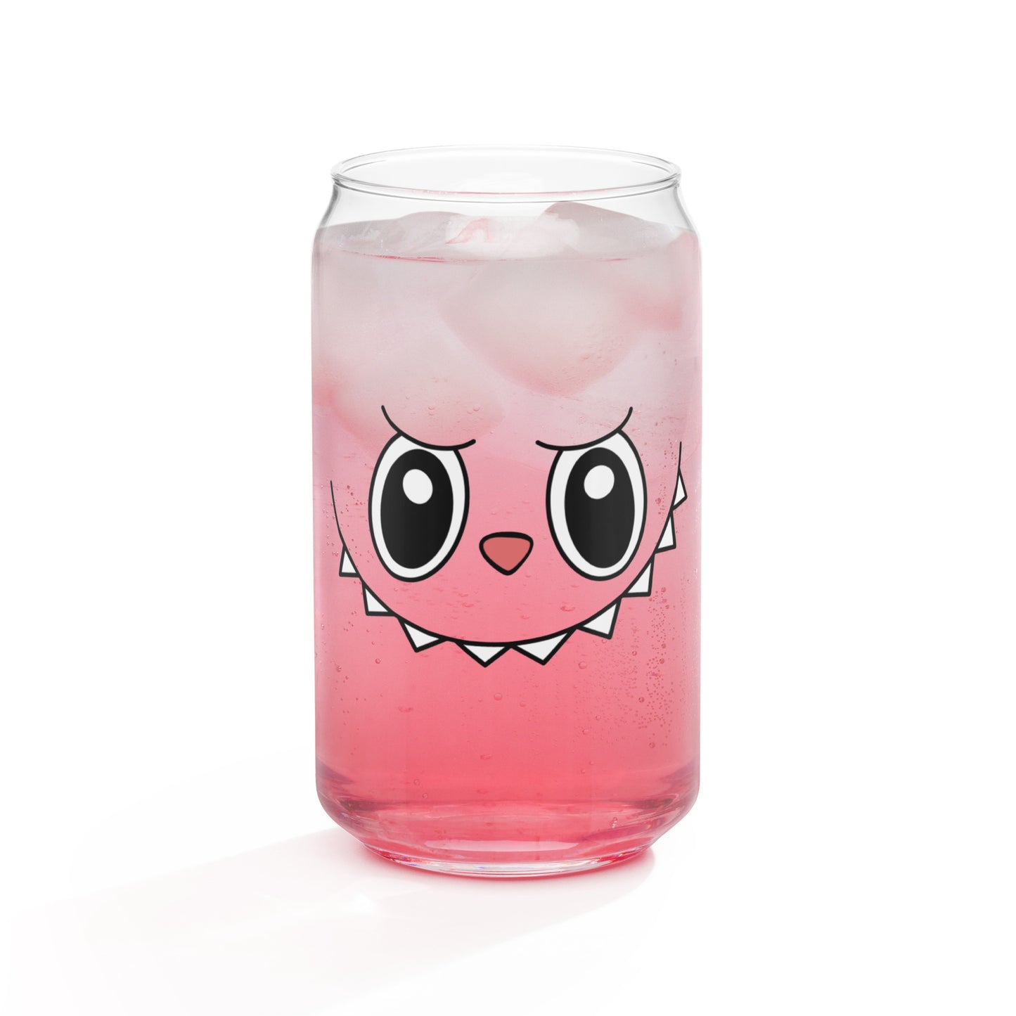 Cute Kawaii Monster Can Glass Cup | Can-Shaped Iced Coffee Cup with Lid & Straw