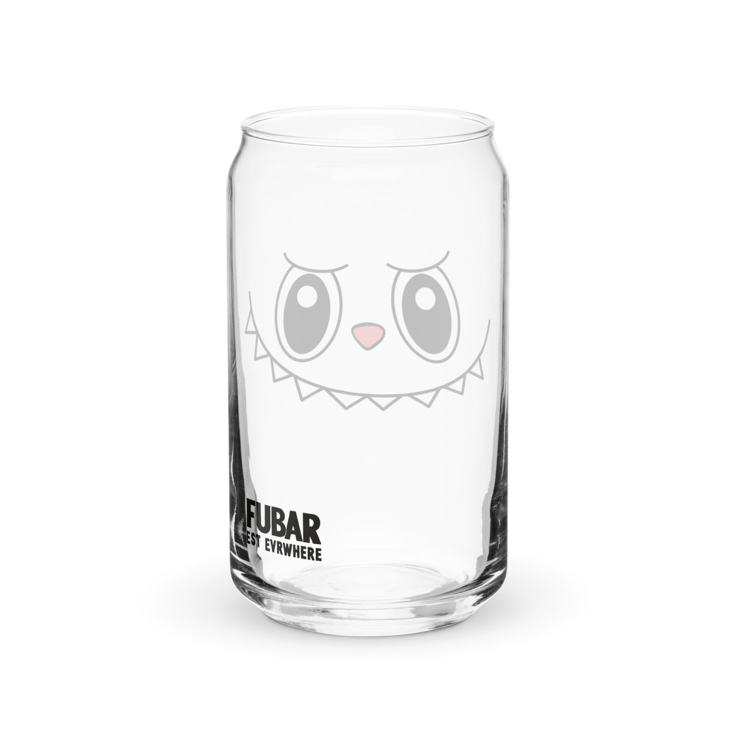 Cute Kawaii Monster Can Glass Cup | Can-Shaped Iced Coffee Cup with Lid & Straw