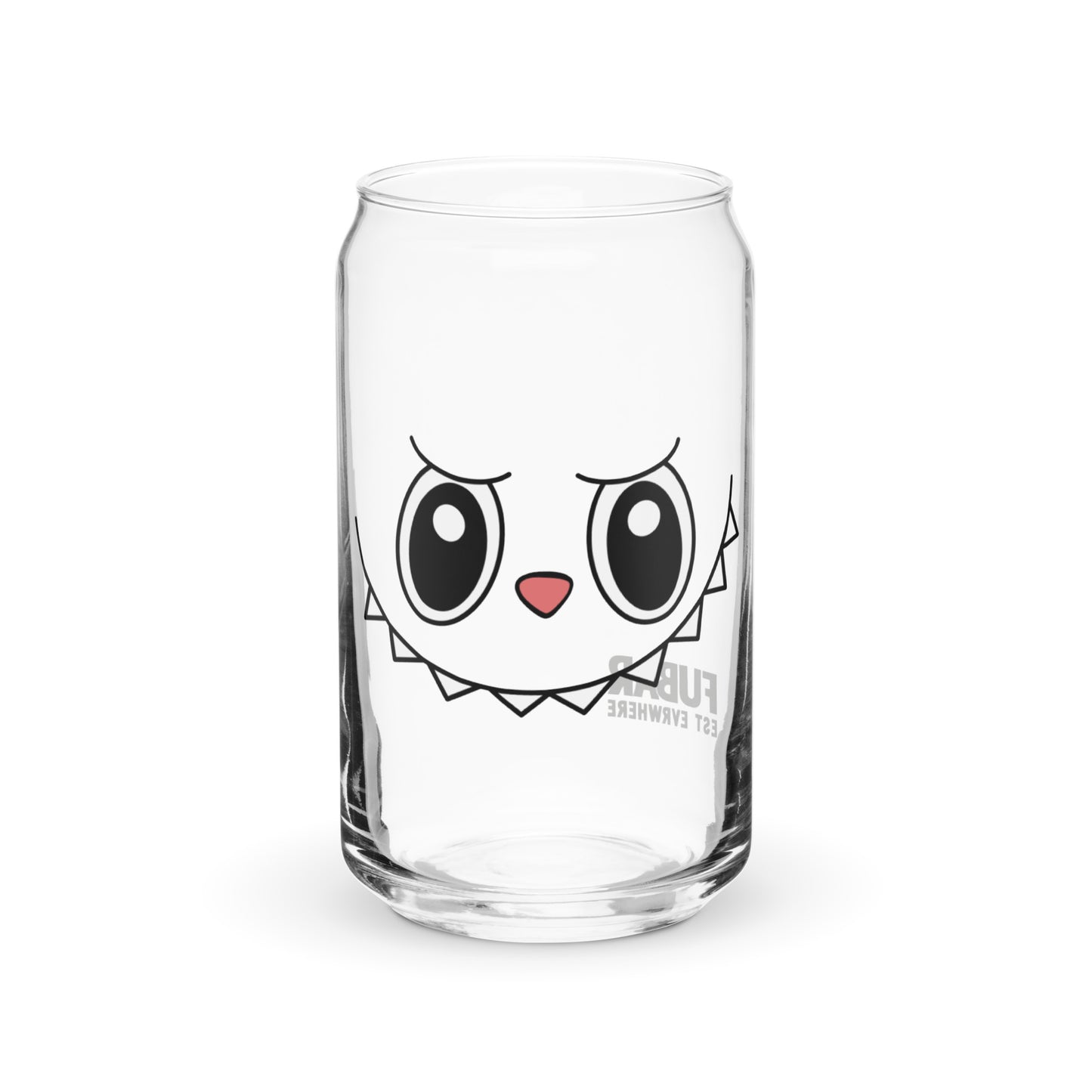 Cute Kawaii Monster Can Glass Cup | Can-Shaped Iced Coffee Cup with Lid & Straw