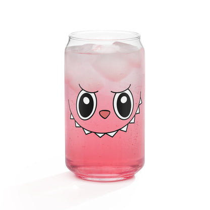 Cute Kawaii Monster Can Glass Cup | Can-Shaped Iced Coffee Cup with Lid & Straw
