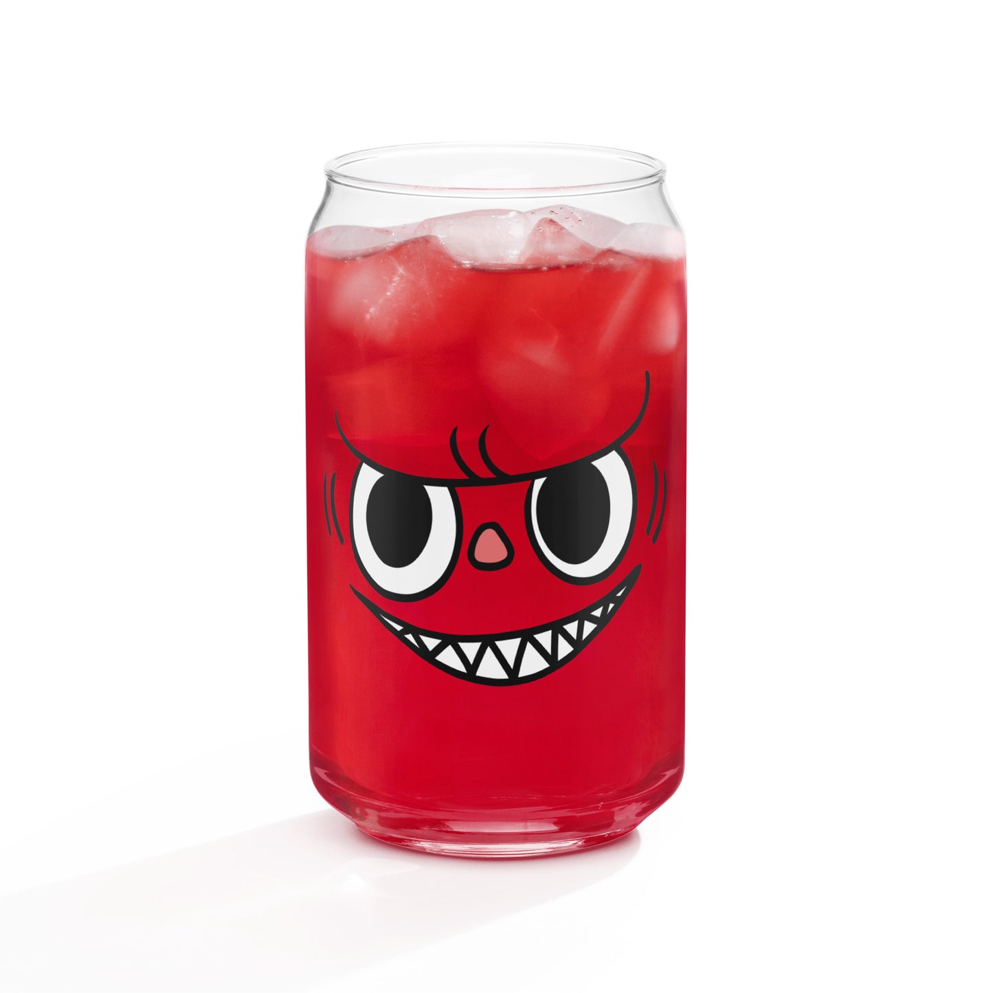 Pippo Kawaii Monster Can Glass Cup | Cute Can-Shaped Iced Coffee Glass with Lid & Straw